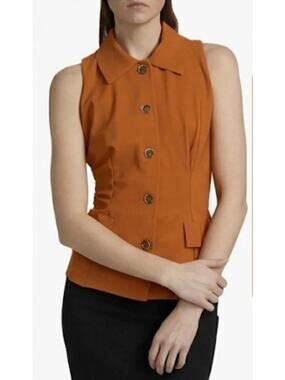 Chiara Boni Sumio Sleeveless Vest Top in Terre 42 US 6